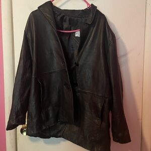 mixit hefty goth leather jacket coat size large